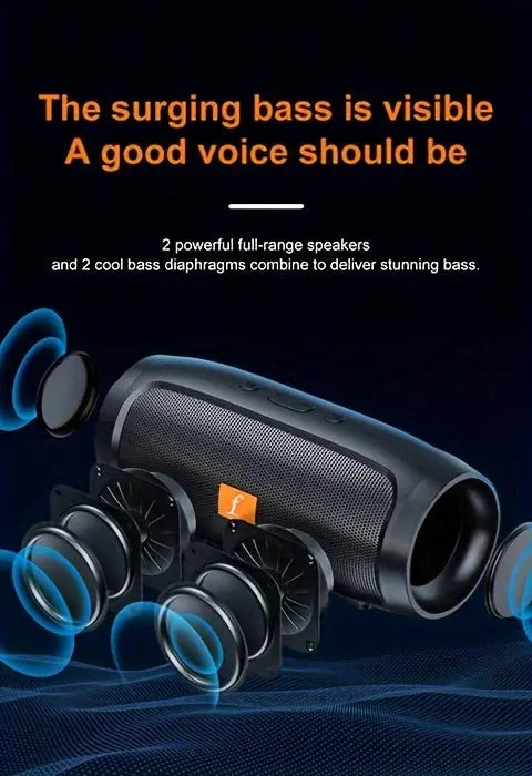 [Wireless Speaker] F524 Wireless Speaker Dual Channel Subwoofer Loud Surround Home Convenient Car Black Best Products Online