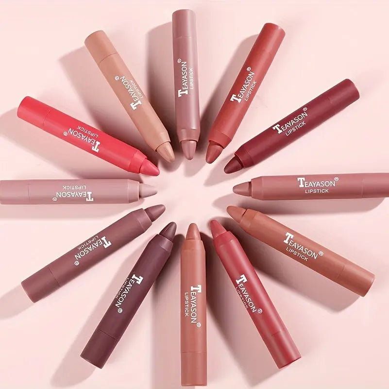 12 Colors Matte Moisturizing Lipstick Crayons - Vibrant Lipstick for Smooth, Long-Lasting, Waterproof Finish - Perfect Valentine's Day Gift for Her Best Products Online