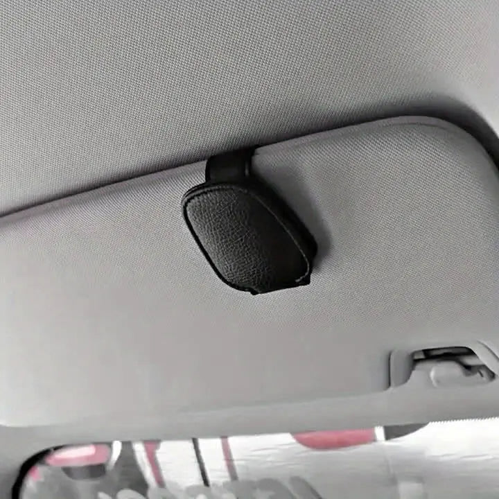 [1pcs Universal Sun Visor Glasses] 1pc Universal Car Sun Visor Glasses Clip, Pu Material, Auto Eyeglasses Holder, Vehicle Interior Accessories, Eyewear Storage Bracket Best Products Online