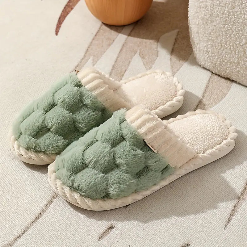 Women's Winter Plush Slippers - Soft Fabric Upper, Non-Slip PVC Sole, Solid Color, Hand Washable - Winter Home Comfort | Soft & Warm | Non-Slip Sole Best Products Online