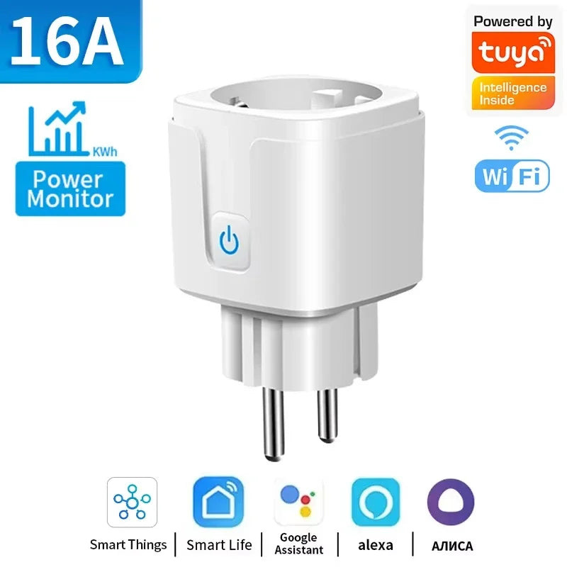 Tuya WiFi/ZigBee Smart Plug EU Socket Outlet 16A/20A Power Monitor Timer Remote Voice Control Alexa Google Home Smart Life APP
