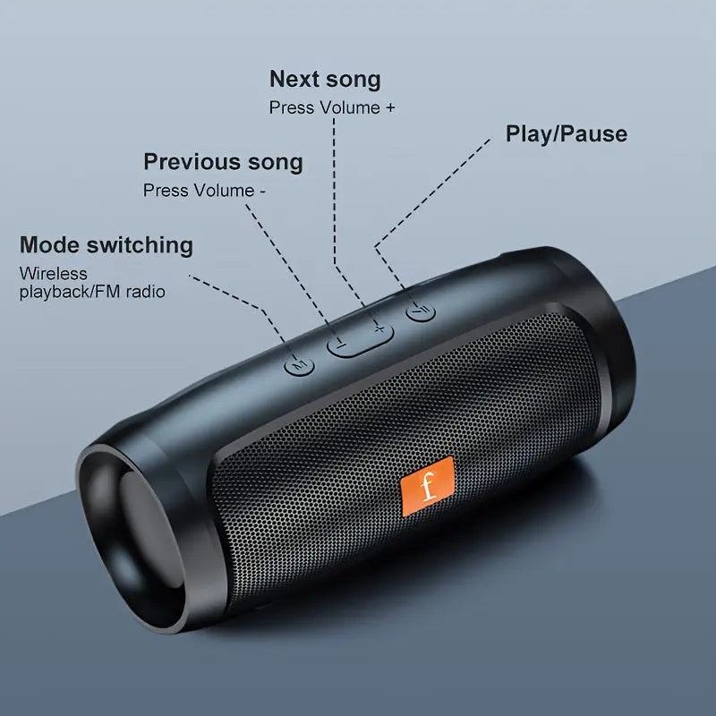 [Wireless Speaker] F524 Wireless Speaker Dual Channel Subwoofer Loud Surround Home Convenient Car Black Best Products Online
