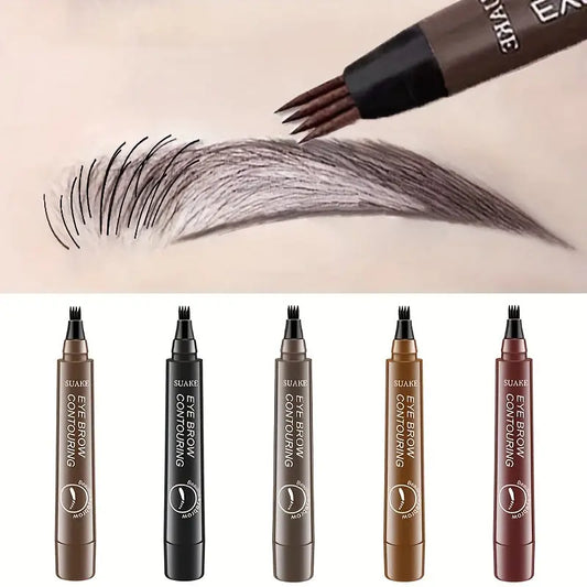 [Waterproof Eyebrow Pen] 1pc Waterproof Eyebrow Pen | Micro-Fork Tip Applicator for Natural Looking Brows - Effortless Microblading Makeup Pencil Best Products Online