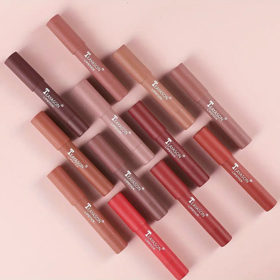 12 Colors Matte Moisturizing Lipstick Crayons - Vibrant Lipstick for Smooth, Long-Lasting, Waterproof Finish - Perfect Valentine's Day Gift for Her Best Products Online
