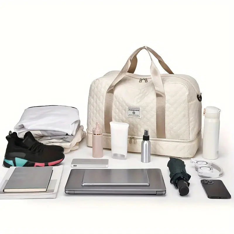 [Luxury Travel Bag] Extra Large Luxury Women's Gym Duffel Travel Bag | Multifunctional with Wet/Dry Separation, Convenient Side Pockets, and Independent Shoe Compartment - Lightweight Maternity Bag Storage Bag for Short Trip Best Products Online