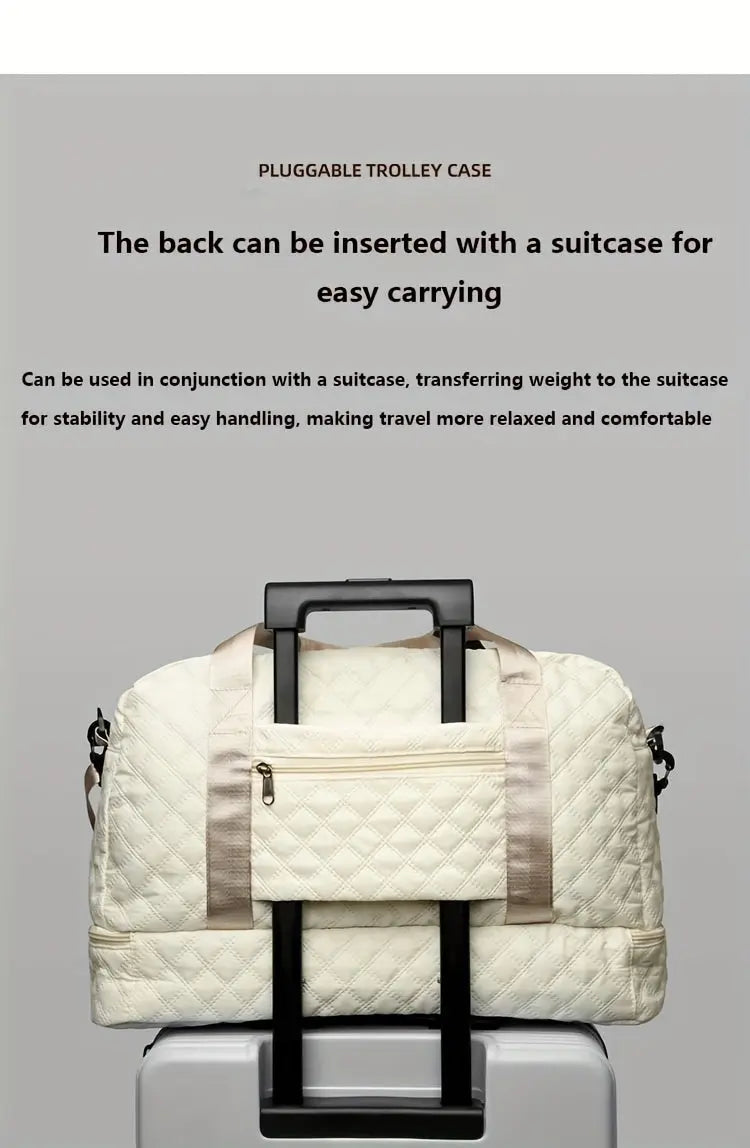[Luxury Travel Bag] Extra Large Luxury Women's Gym Duffel Travel Bag | Multifunctional with Wet/Dry Separation, Convenient Side Pockets, and Independent Shoe Compartment - Lightweight Maternity Bag Storage Bag for Short Trip Best Products Online