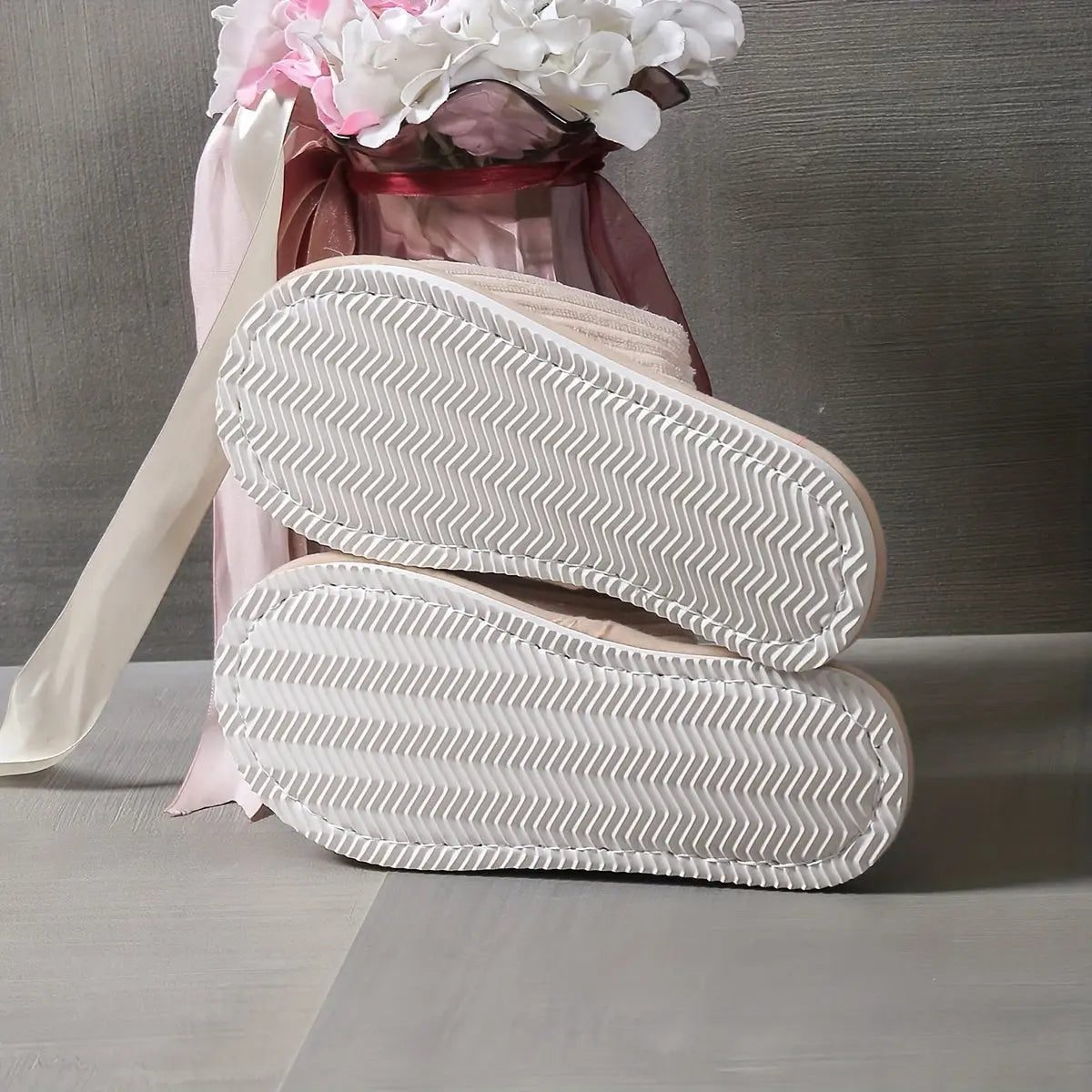 [Cozy Slippers] Cozy Fleece-Lined Women's Slip-On Winter Slippers | Soft All-Season Indoor House Shoes for Home & Couples, Casual Slip-On Design with Bow Detail, EVA Sole Best Products Online