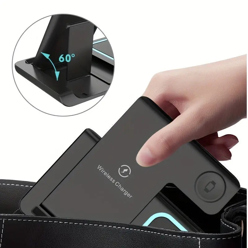 TIMESS-Wireless Charging Station 3-in-1 Standard 15W Fast Mag-Safe Charger Stand with QC3.0 Adapter, Suitable for iPhone 15 14 13 12 11 X 8 Pro Max/Pro/Mini/Plus, for iWatch Ultra 9/8 7/6/5/4/3/2, for Airpods 3/2 Best Products Online