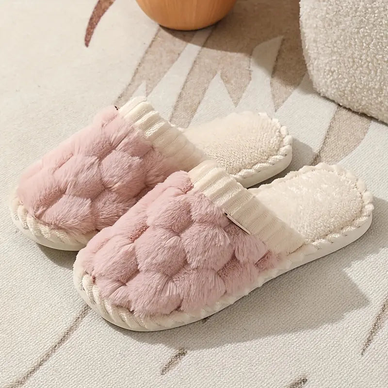 Women's Winter Plush Slippers - Soft Fabric Upper, Non-Slip PVC Sole, Solid Color, Hand Washable - Winter Home Comfort | Soft & Warm | Non-Slip Sole Best Products Online
