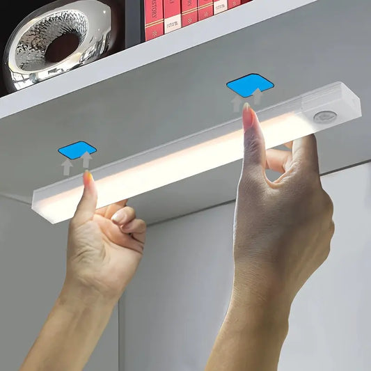 Smart Switch LED Light Human Motion Sensor Long Strip Wireless Magnetic Self-Adhesive Wardrobe Light with Charging Cabinet Light Bar for Countertop Closet Lighting, Rechargeable Kitchen Night Light Battery Powered Lamp for Wa Best Products Online