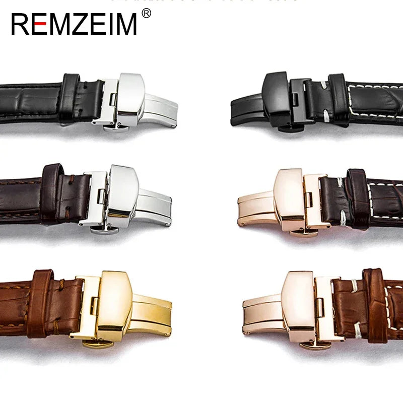 Stainless Steel Butterfly Buckle Watch Strap Button Watchband Metal Clasp 14mm 16mm 18mm 20mm 22mm