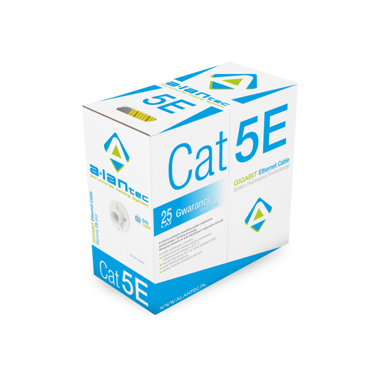 A-LANtec U/UTP CAT5e Installációs kábel 305m - Sárga (KIU5PVC305Y)-0