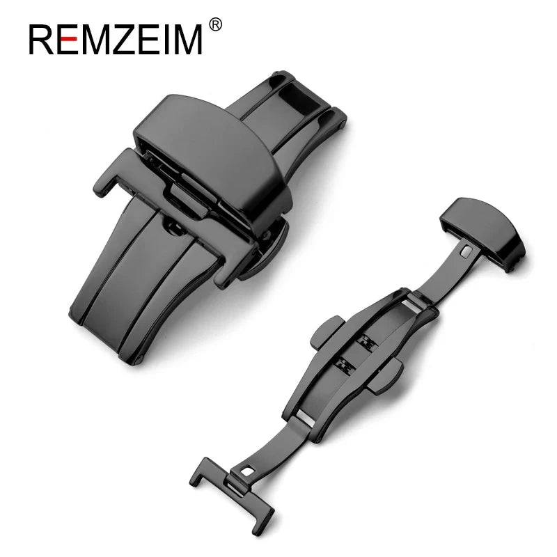 Stainless Steel Butterfly Buckle Watch Strap Button Watchband Metal Clasp 14mm 16mm 18mm 20mm 22mm