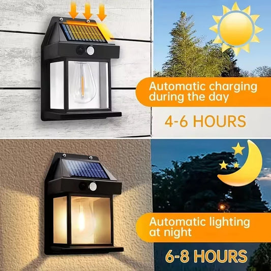 Solar Tungsten Filament Lamps Outdoor Lighting Waterproof Intelligent Induction Courtyard Garden Solar Wall Small Night Lights