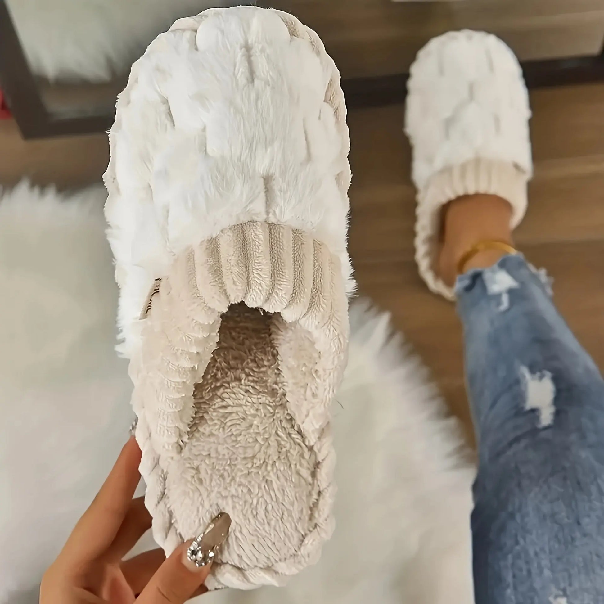 Women's Winter Plush Slippers - Soft Fabric Upper, Non-Slip PVC Sole, Solid Color, Hand Washable - Winter Home Comfort | Soft & Warm | Non-Slip Sole Best Products Online