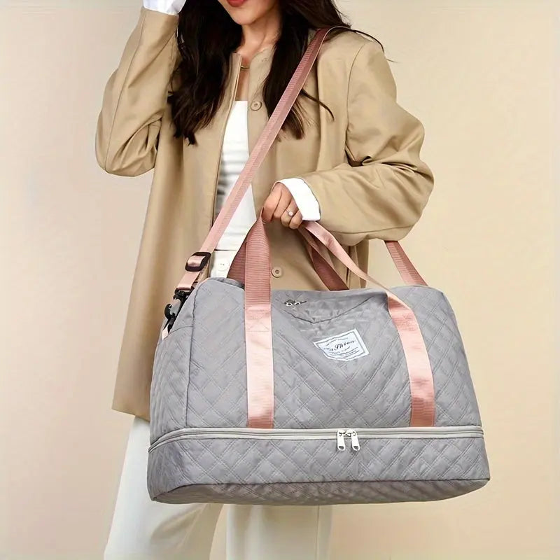 [Luxury Travel Bag] Extra Large Luxury Women's Gym Duffel Travel Bag | Multifunctional with Wet/Dry Separation, Convenient Side Pockets, and Independent Shoe Compartment - Lightweight Maternity Bag Storage Bag for Short Trip Best Products Online