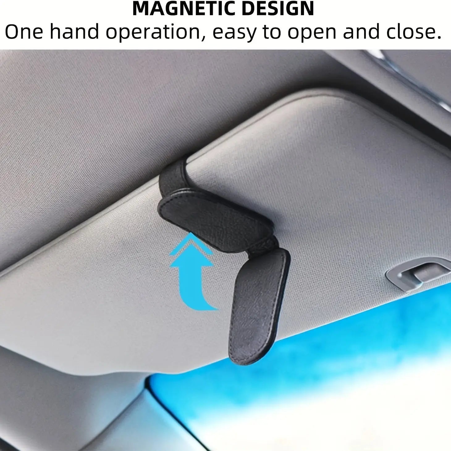 [1pcs Universal Sun Visor Glasses] 1pc Universal Car Sun Visor Glasses Clip, Pu Material, Auto Eyeglasses Holder, Vehicle Interior Accessories, Eyewear Storage Bracket Best Products Online