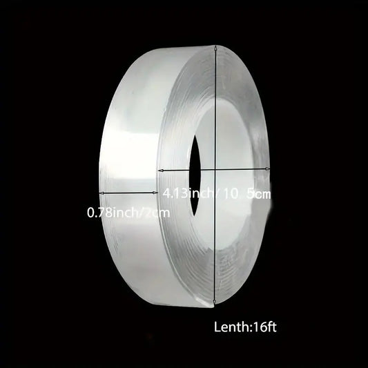 1 Roll Outdoor Heavy Duty Double Sided Tapes, Reusable Traceless Strong Sticky Tape Strips, Multipurpose Removable Washable Clear Mounting Nano Tape For Paste Items In Home Office Car Best Products Online